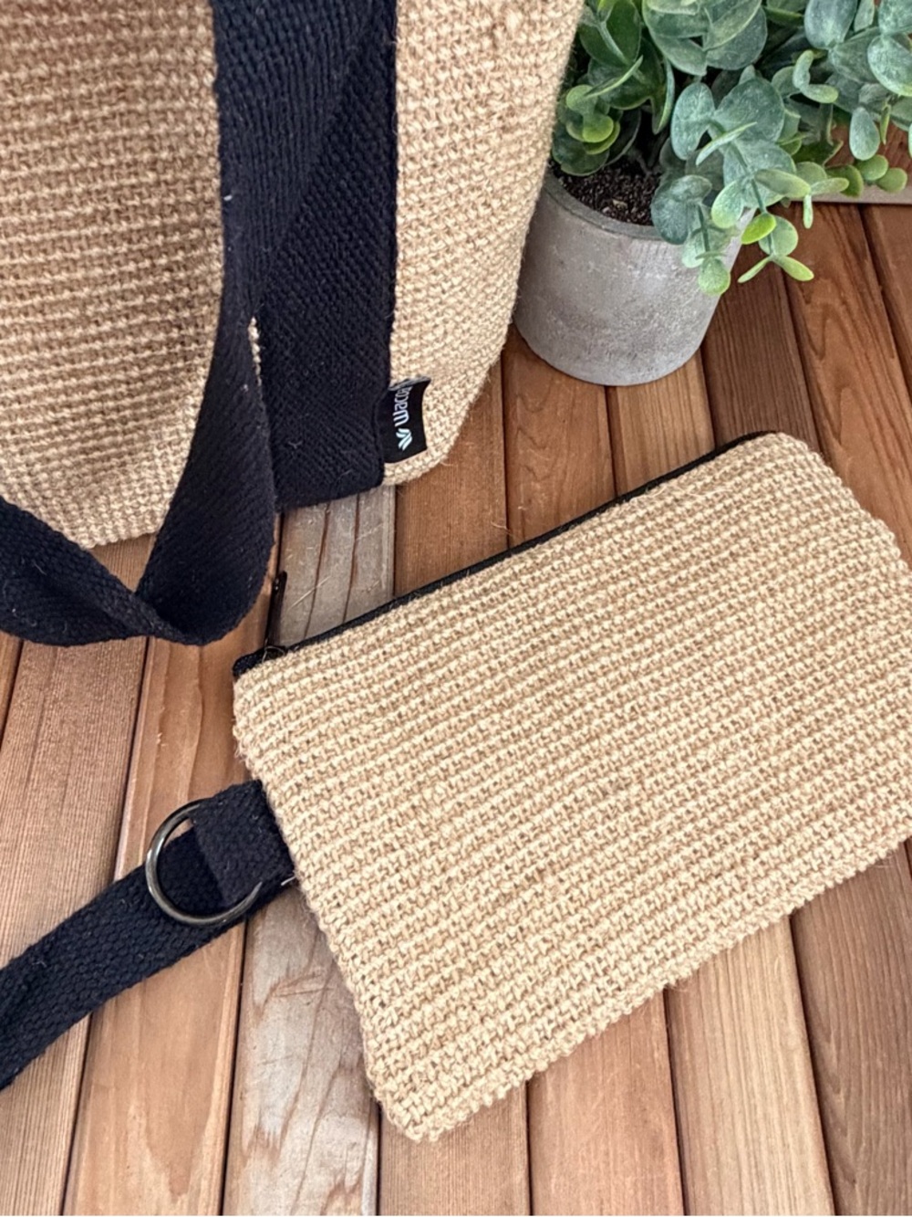 Wacoal Tote Bag and Wallet Set Natural Fibers Eco Minimalist - Picture 7 of 10
